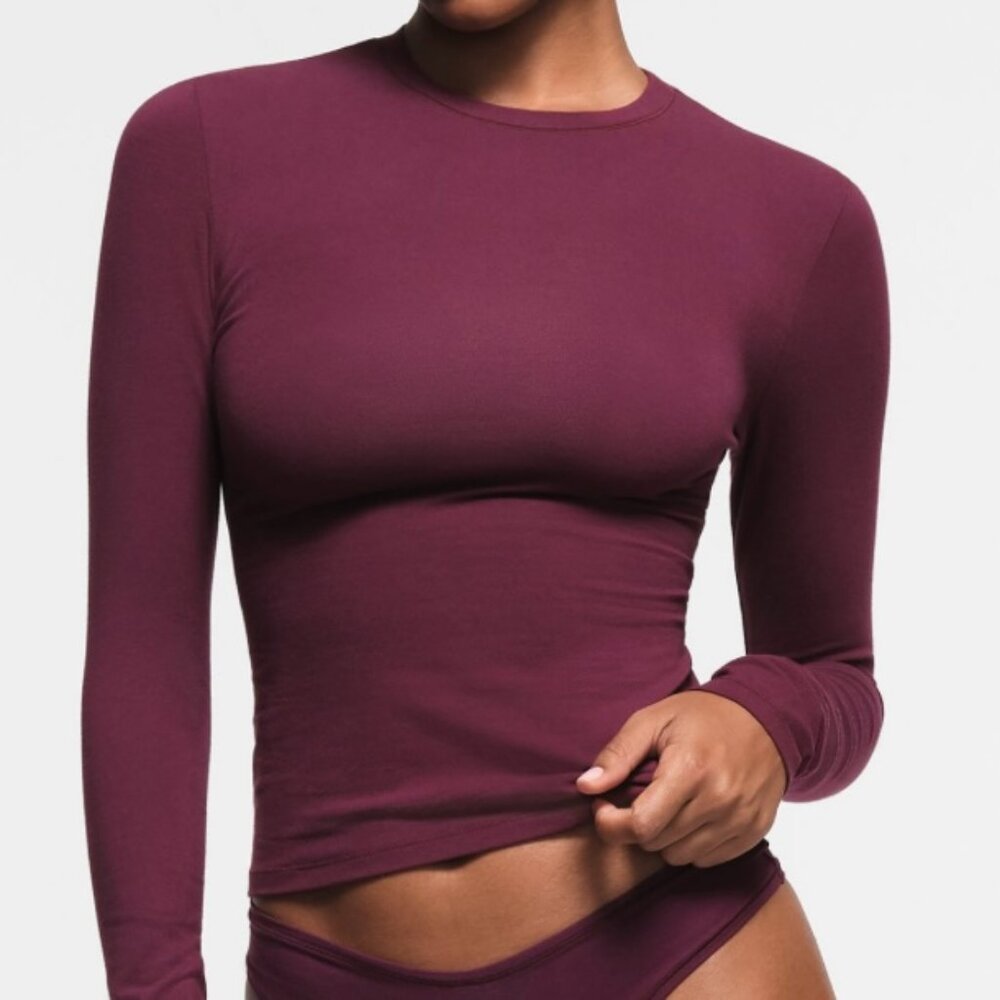 skims cotton jersey long sleeve tee (nwot)